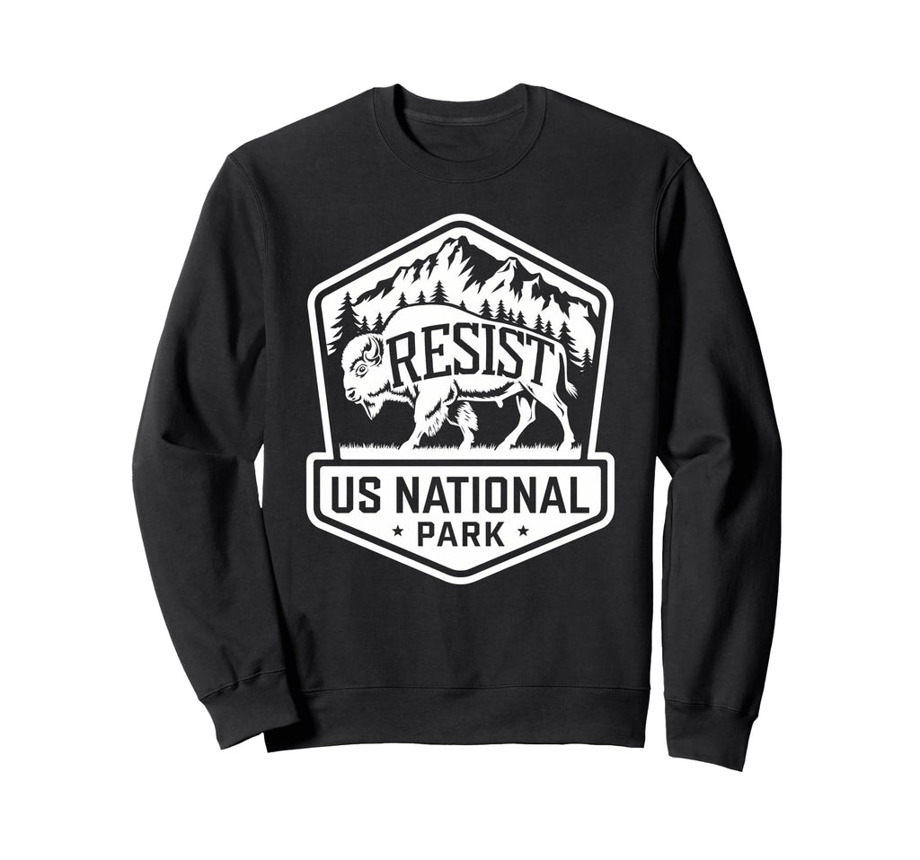 Resist Bison Buffalo Alt Us Sweatshirt - Novelty Apparel for Adults - T-Shirt, Sweatshirt, Hoodie