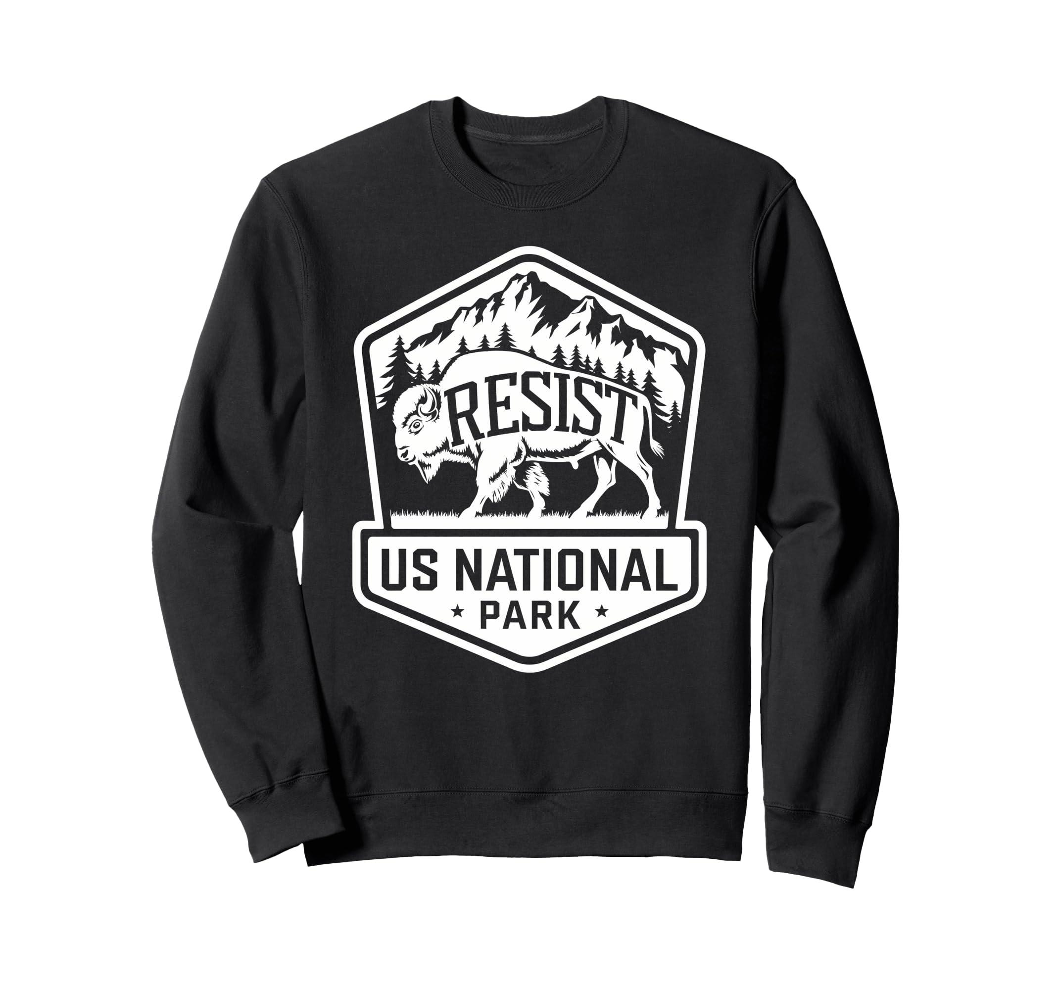 Resist Bison Buffalo Alt Us Sweatshirt - Novelty Apparel for Adults - T-Shirt, Sweatshirt, Hoodie