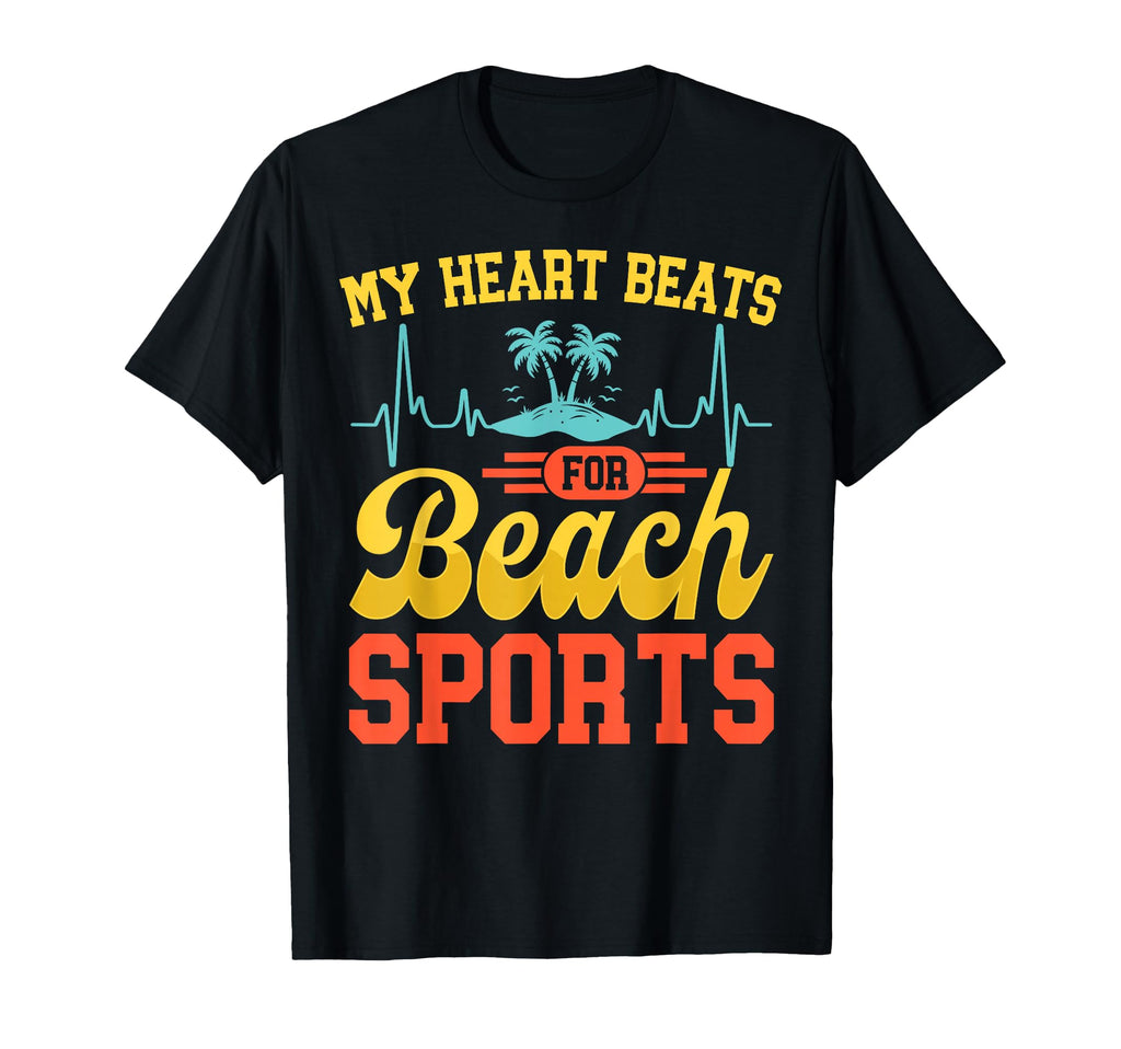 My Heart Beats Beach Sports Beach T-Shirt - Minimalist Print Men Women - T-Shirt, Sweatshirt, Hoodie