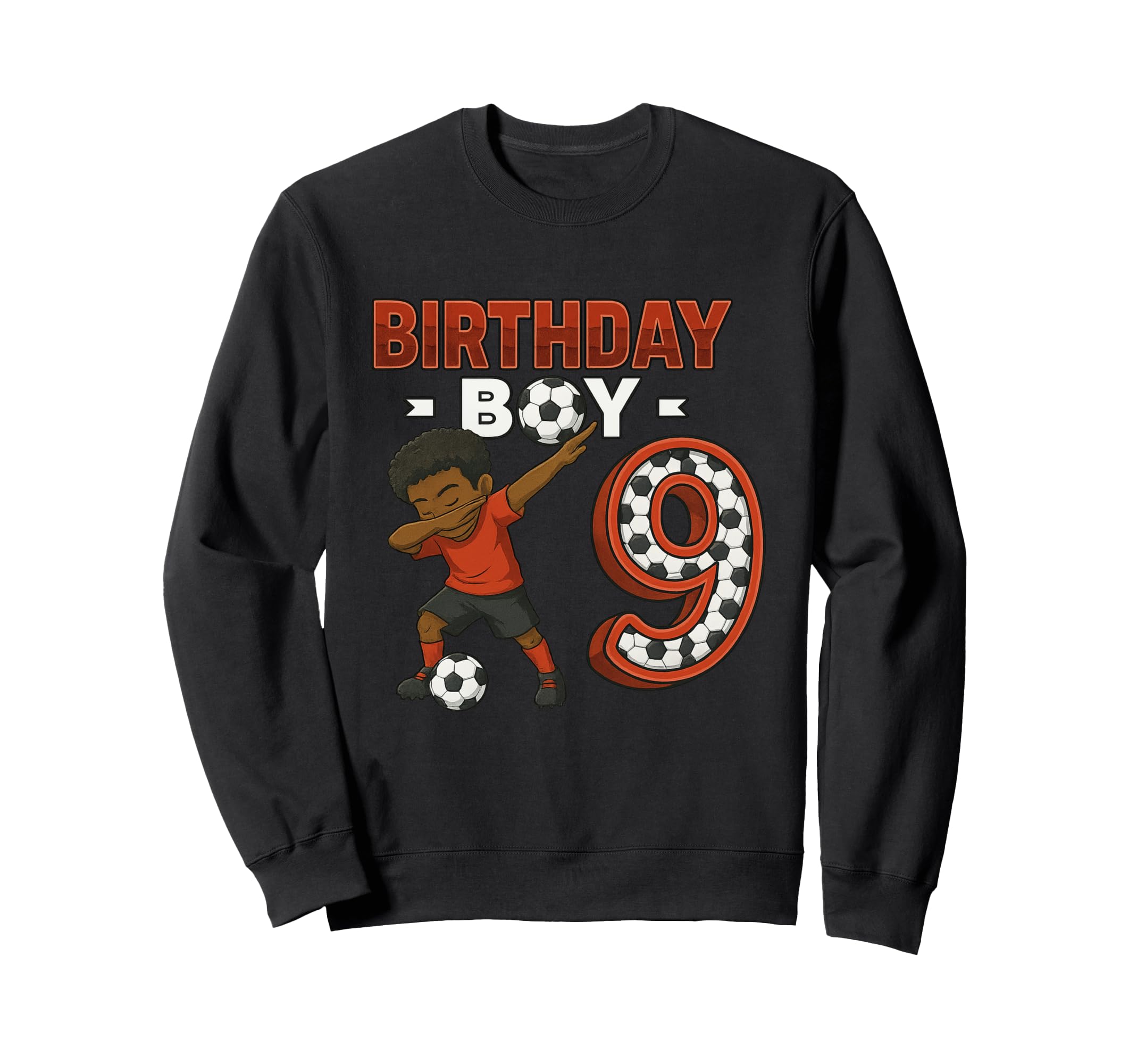 Dabbing 9 Year Old Soccer Player Sweatshirt - Trendy Graphic Unisex - T-Shirt, Sweatshirt, Hoodie