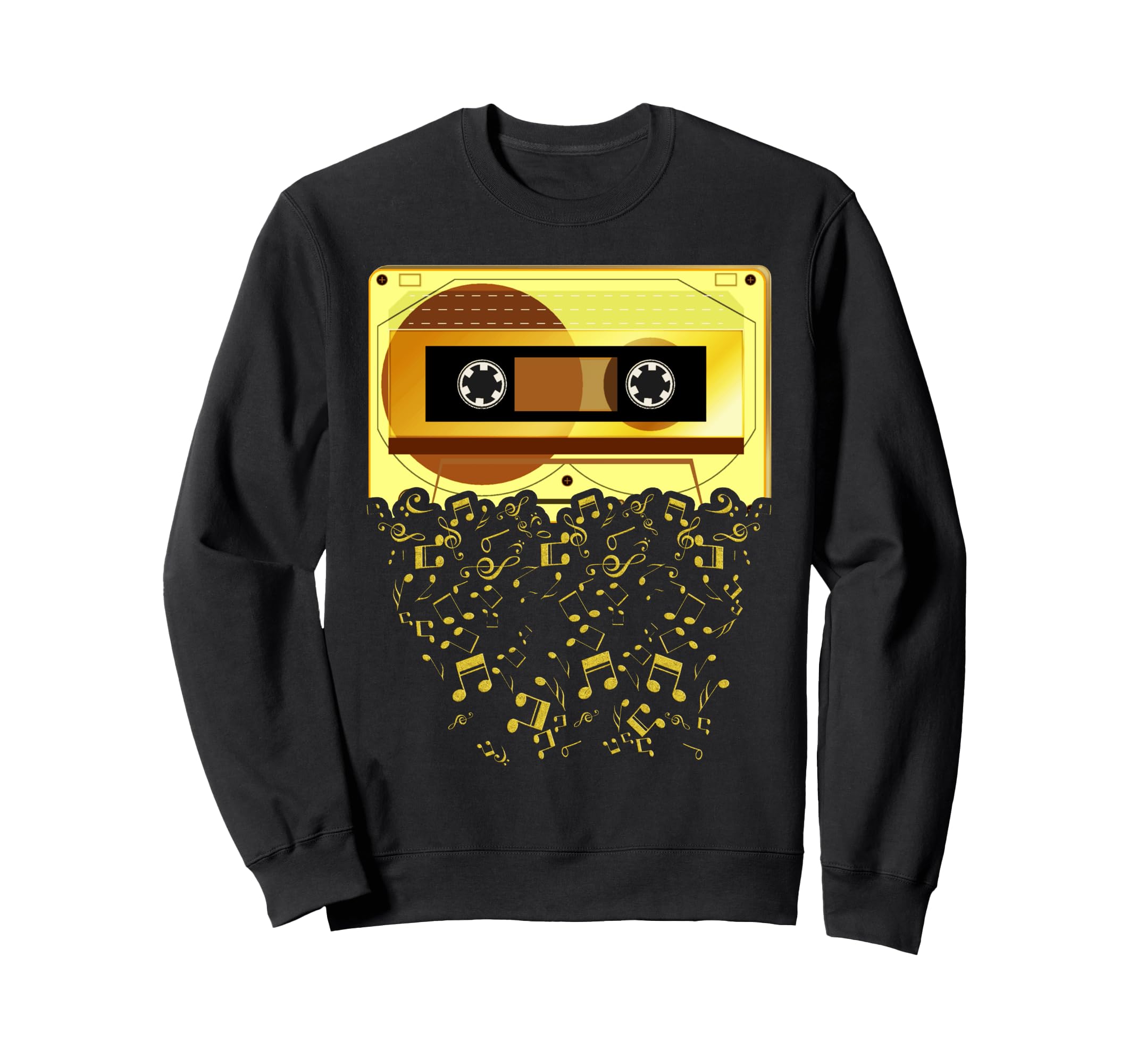 80S 90S Music Notes Cassette Tape Sweatshirt - Novelty Apparel Men Women - T-Shirt, Sweatshirt, Hoodie