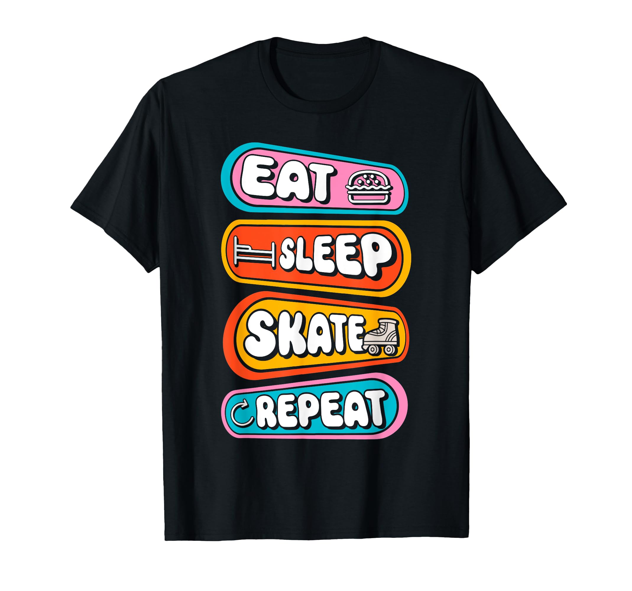 Roller Skating Skate 1970S Eat Sleep T-Shirt - Novelty Apparel Men Women - T-Shirt, Sweatshirt, Hoodie