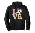 Colorful Love Soccer Floral Accents Hoodie - Minimalist Print Unisex - T-Shirt, Sweatshirt, Hoodie