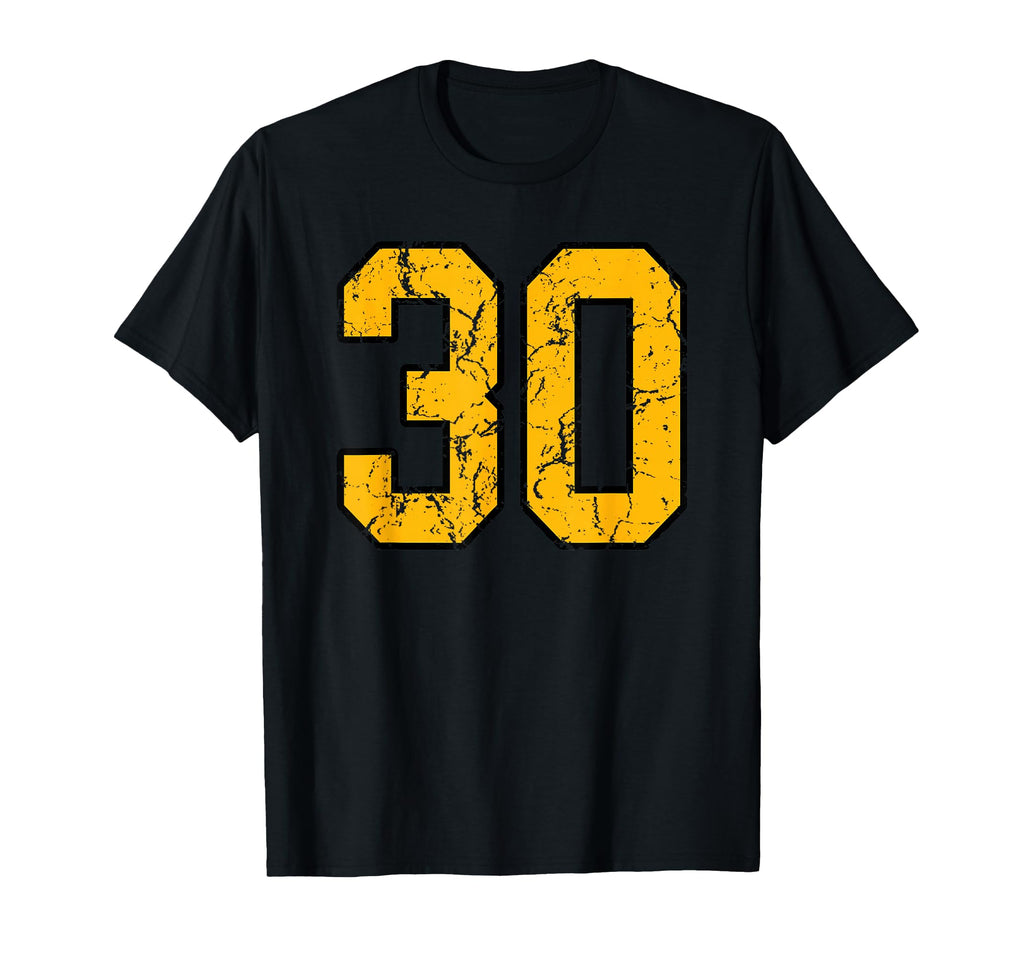 Gold And Black Sports Number 30 Jersey T-Shirt - Novelty Apparel Unisex - T-Shirt, Sweatshirt, Hoodie
