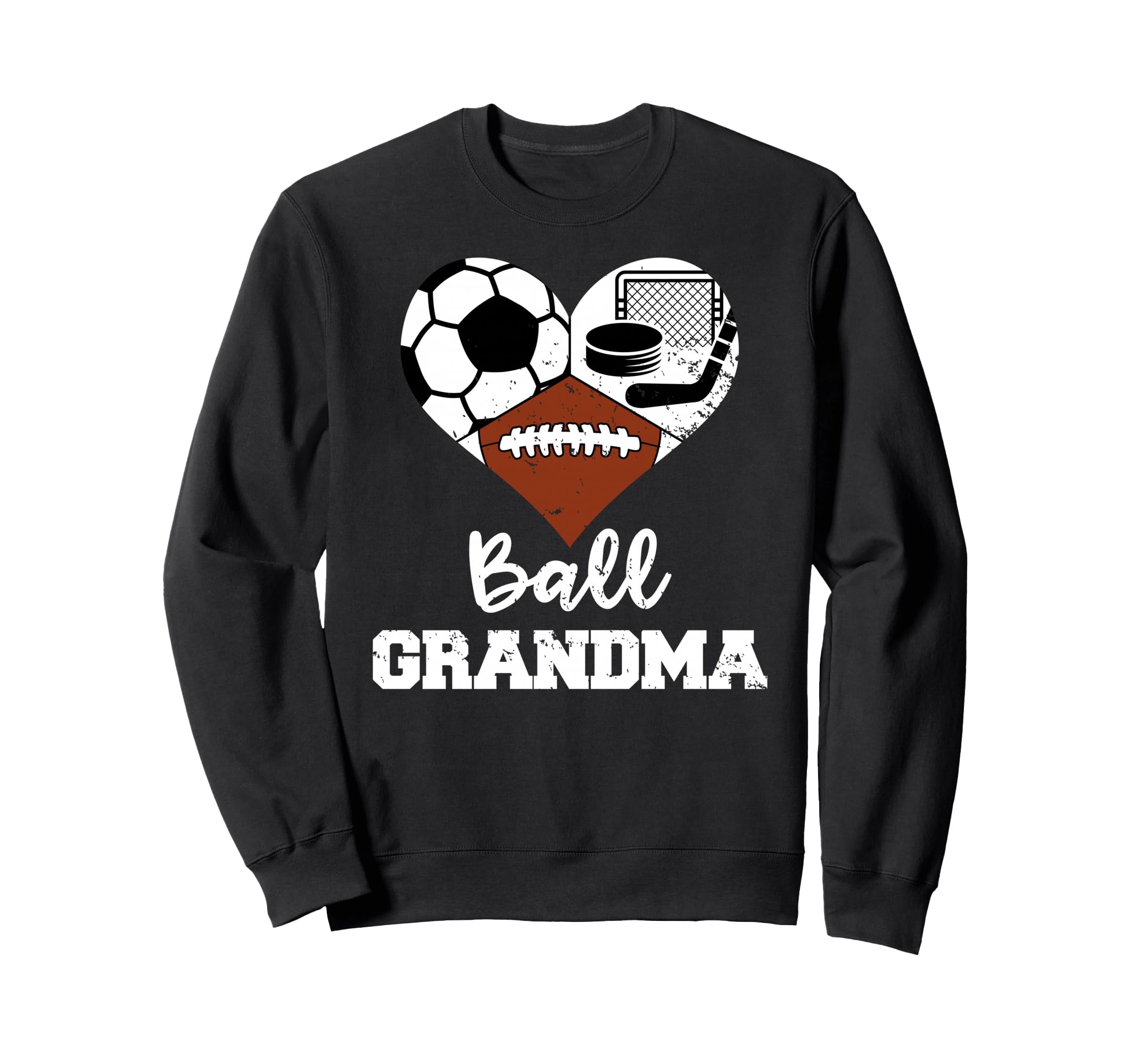 Ball Grandma Heart Funny Soccer Sweatshirt - Unique Graphic Unisex - T-Shirt, Sweatshirt, Hoodie