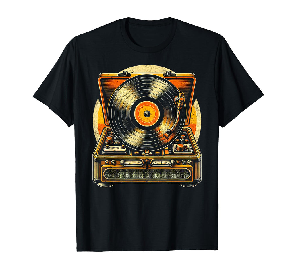 70S Vinyl Record Player T-Shirt - Graphic Print Unisex - T-Shirt, Sweatshirt, Hoodie