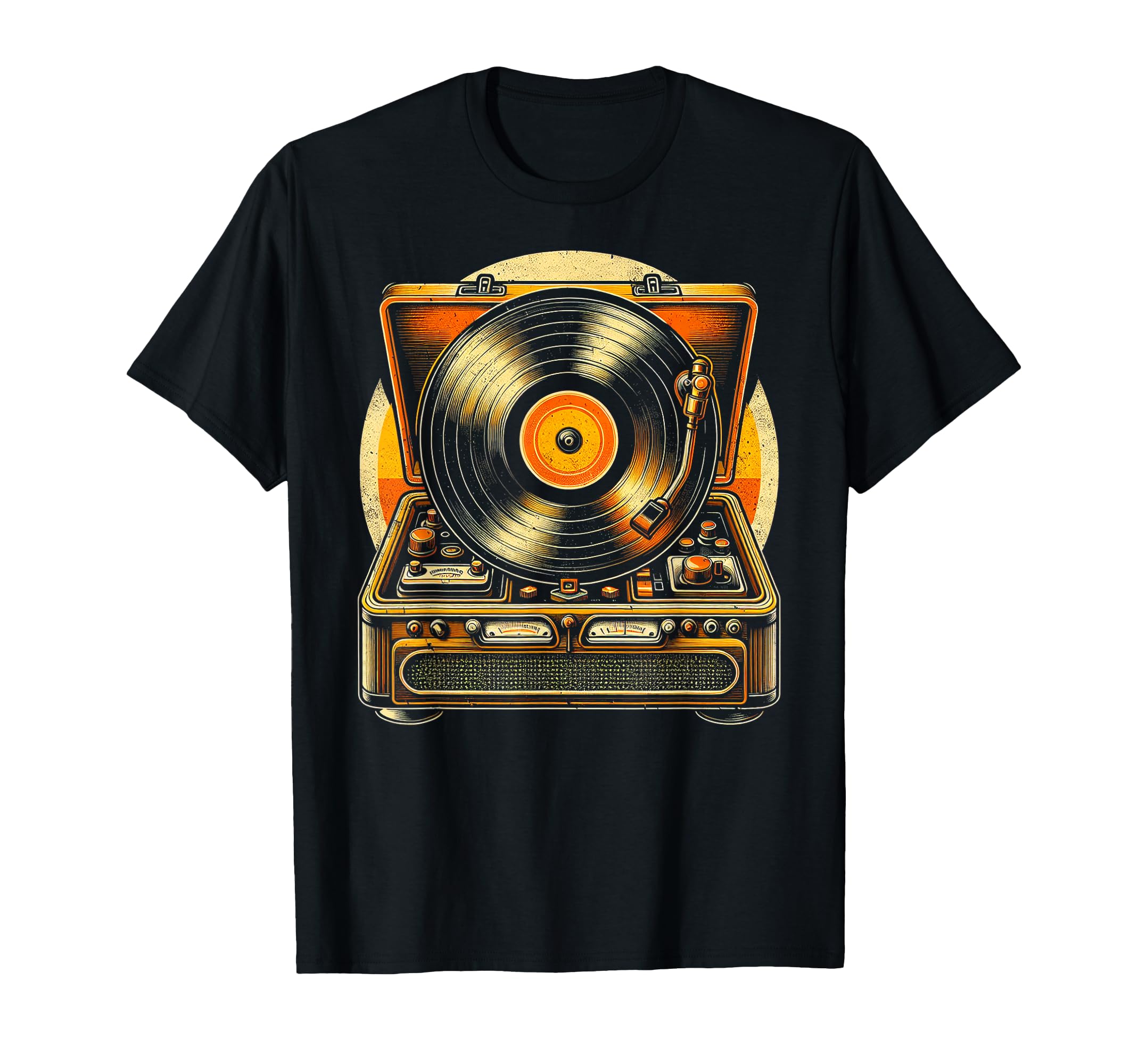 70S Vinyl Record Player T-Shirt - Graphic Print Unisex - T-Shirt, Sweatshirt, Hoodie