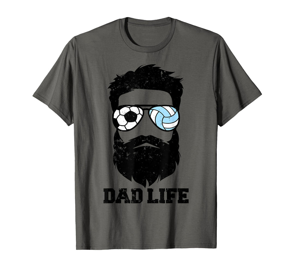 Soccer Volleyball Dad Messy Hair T-Shirt - Minimalist Print for Adults - T-Shirt, Sweatshirt, Hoodie