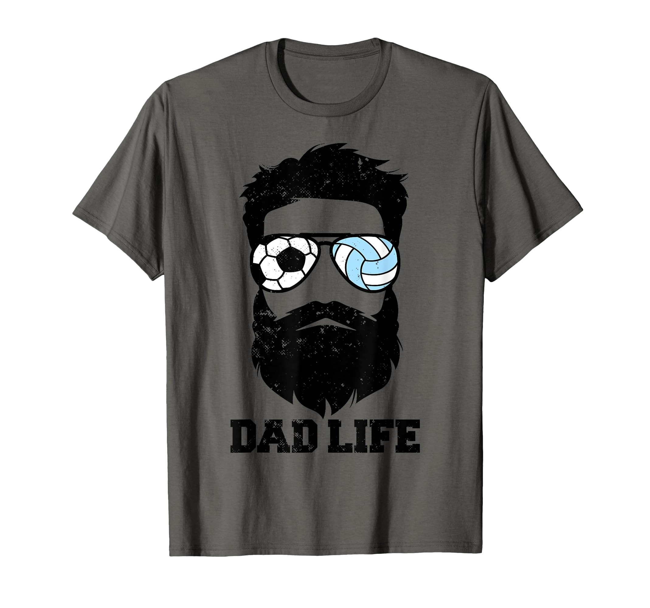 Soccer Volleyball Dad Messy Hair T-Shirt - Minimalist Print for Adults - T-Shirt, Sweatshirt, Hoodie