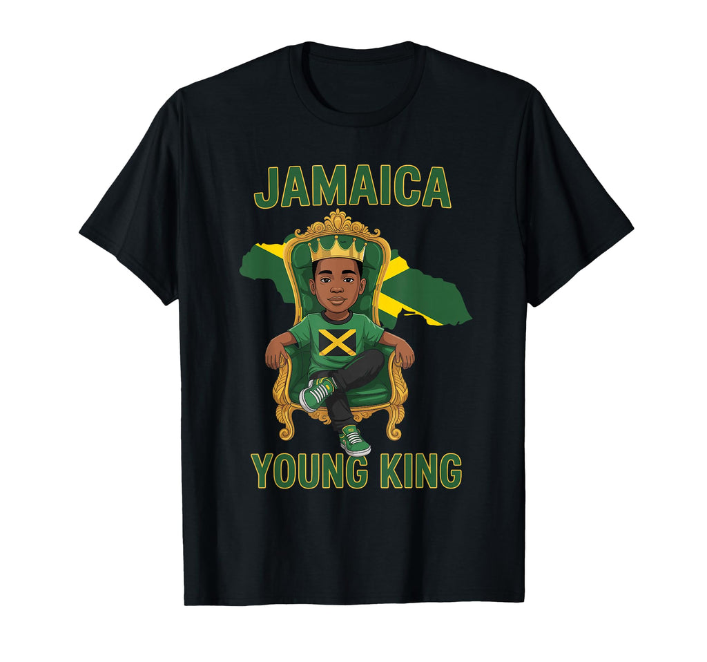 Jamaica Young King Proud Jamaican Flag T-Shirt - Trendy Graphic Men Women - T-Shirt, Sweatshirt, Hoodie
