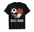 Mom Both Heart Soccer Baseball Sports T-Shirt - Graphic Print Men Women - T-Shirt, Sweatshirt, Hoodie