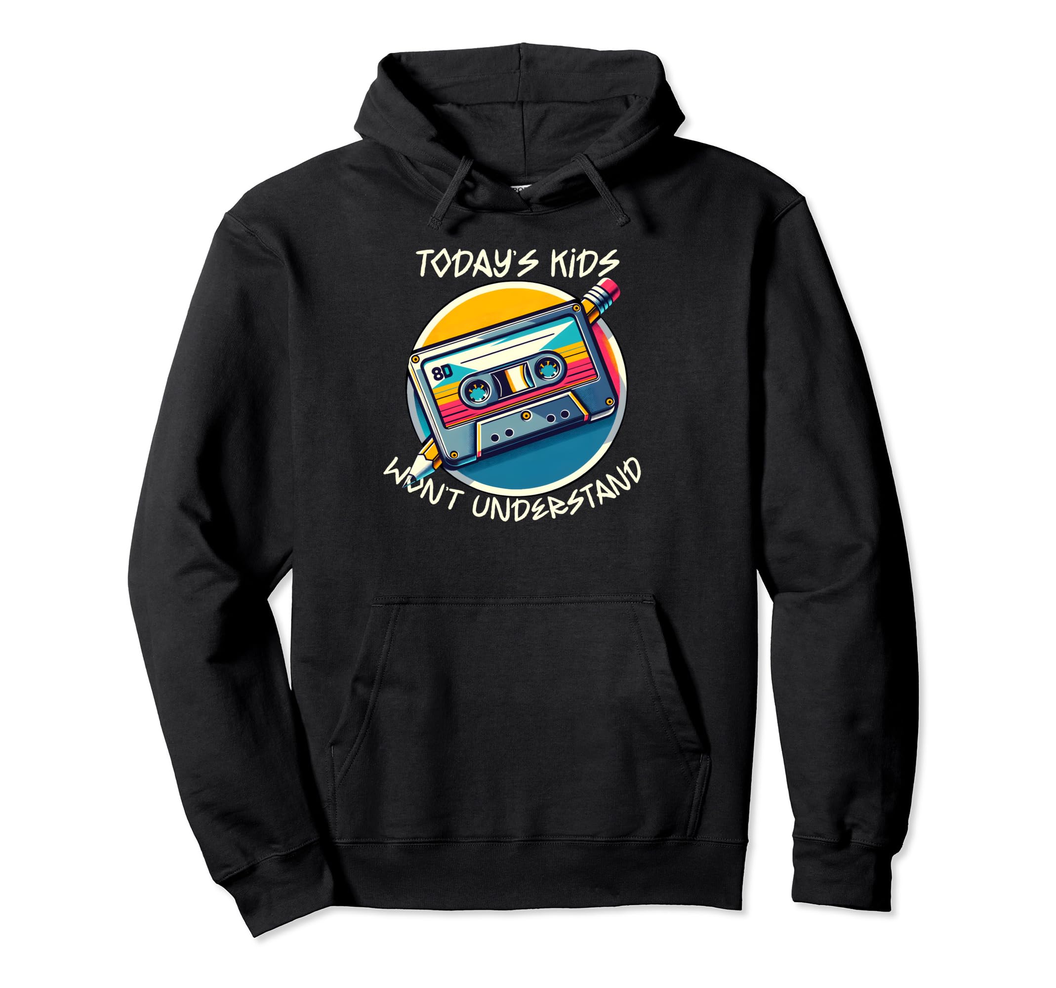 Cassette Tape Pencil Music Nostalgia Hoodie - Aesthetic Graphic Men Women - T-Shirt, Sweatshirt, Hoodie