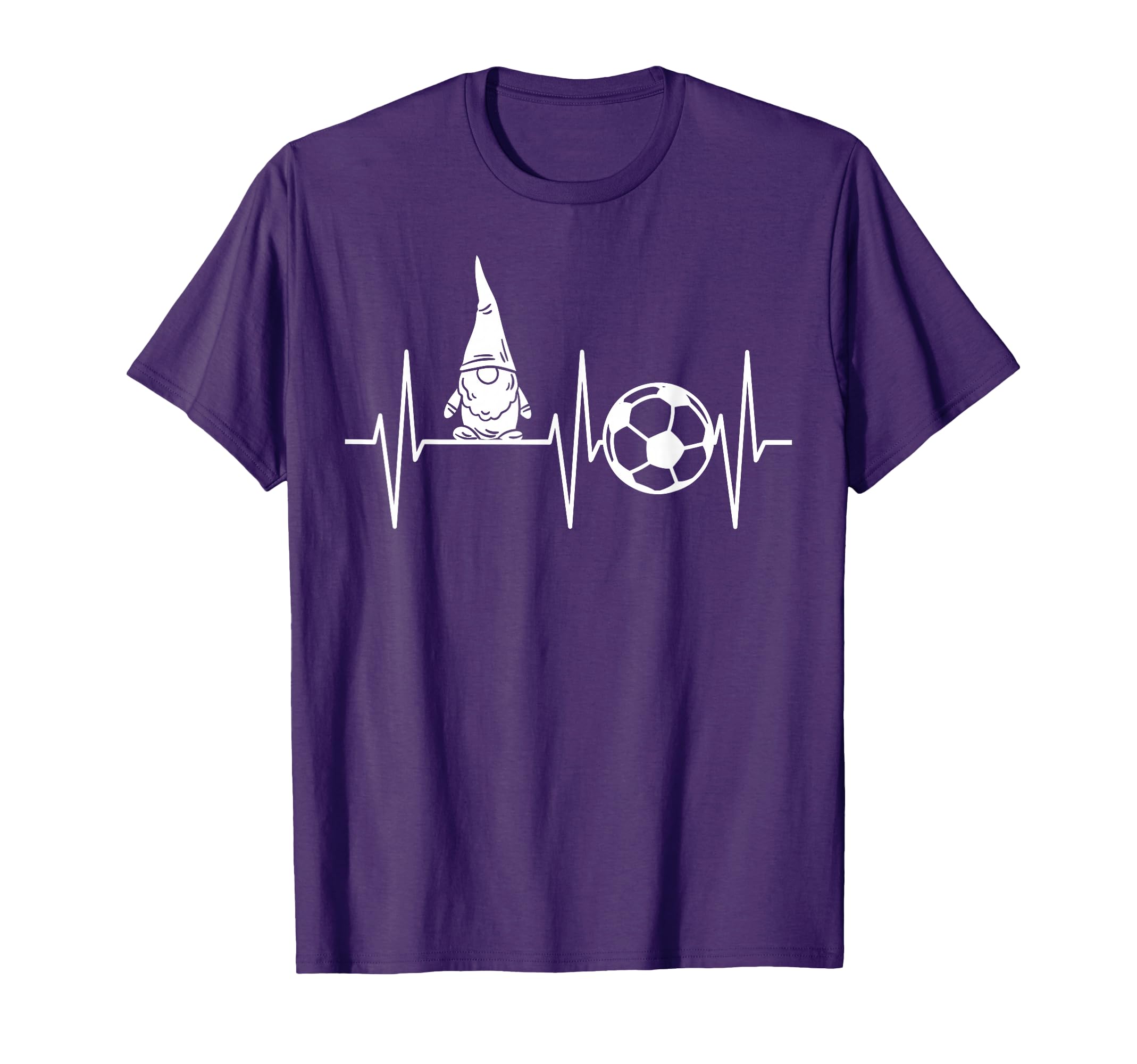 Gnome Soccer Player Ekg Heartbeat T-Shirt - Aesthetic Graphic Unisex - T-Shirt, Sweatshirt, Hoodie