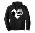 Soccer Hockey Heart Funny Soccer Hoodie - Novelty Apparel for Adults - T-Shirt, Sweatshirt, Hoodie