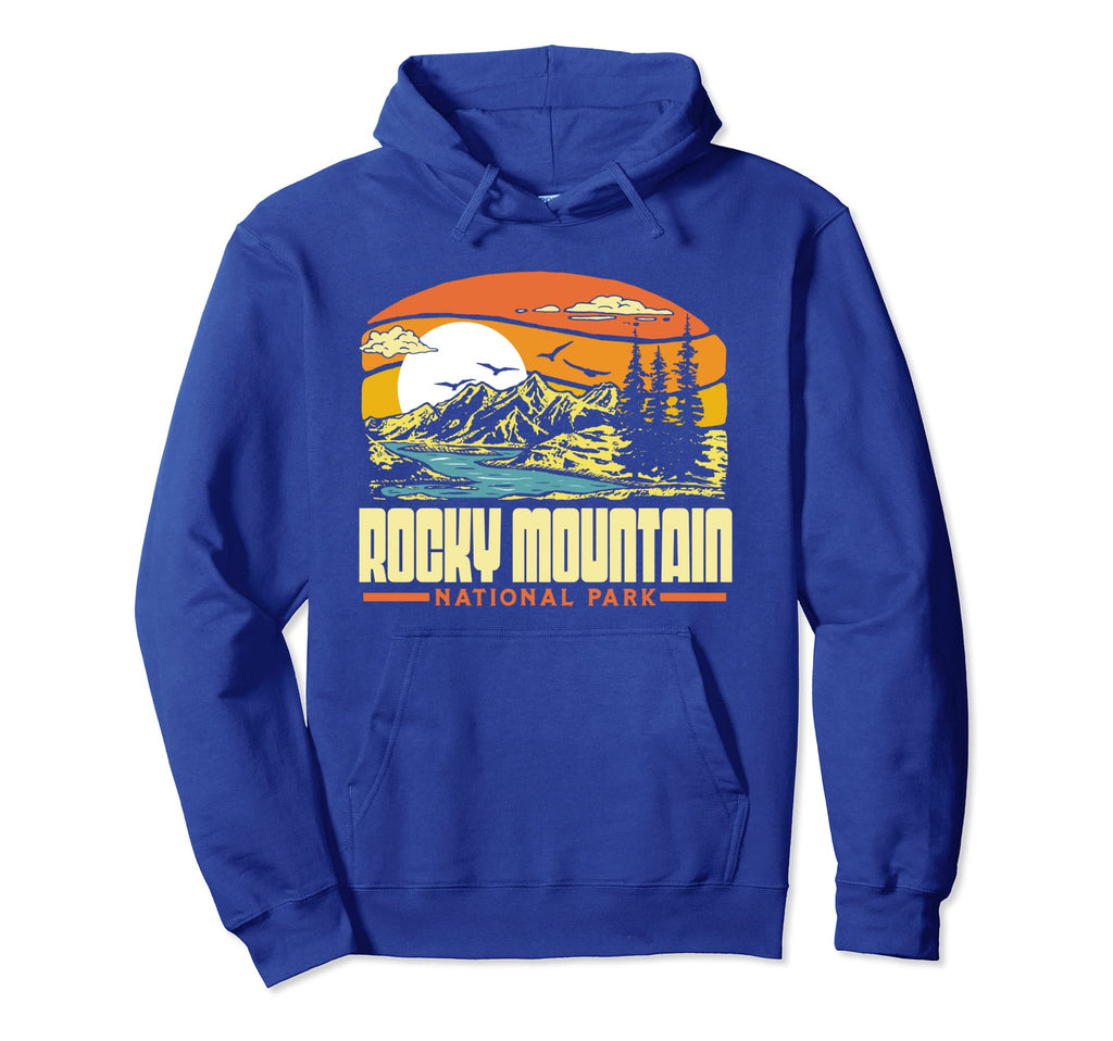 Rocky Mountain National Park 80S Hoodie - Minimalist Print Men Women - T-Shirt, Sweatshirt, Hoodie