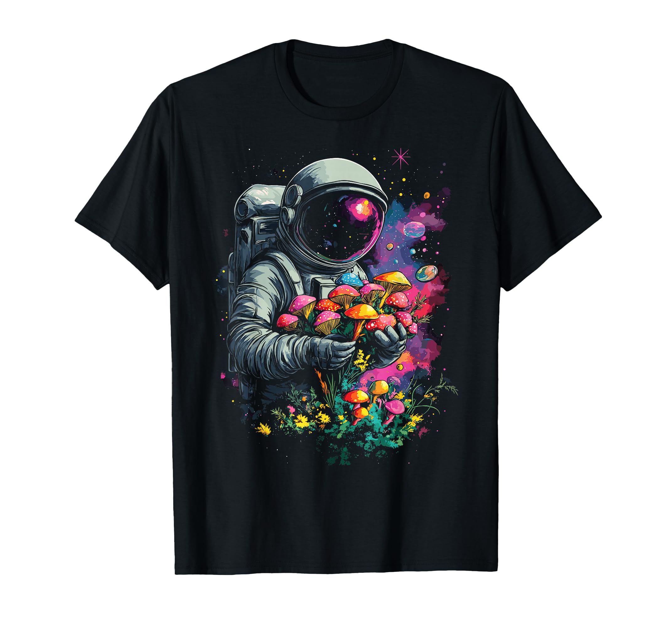 Trippy Edm Mushroom Astronaut T-Shirt - Trendy Graphic Men Women - T-Shirt, Sweatshirt, Hoodie