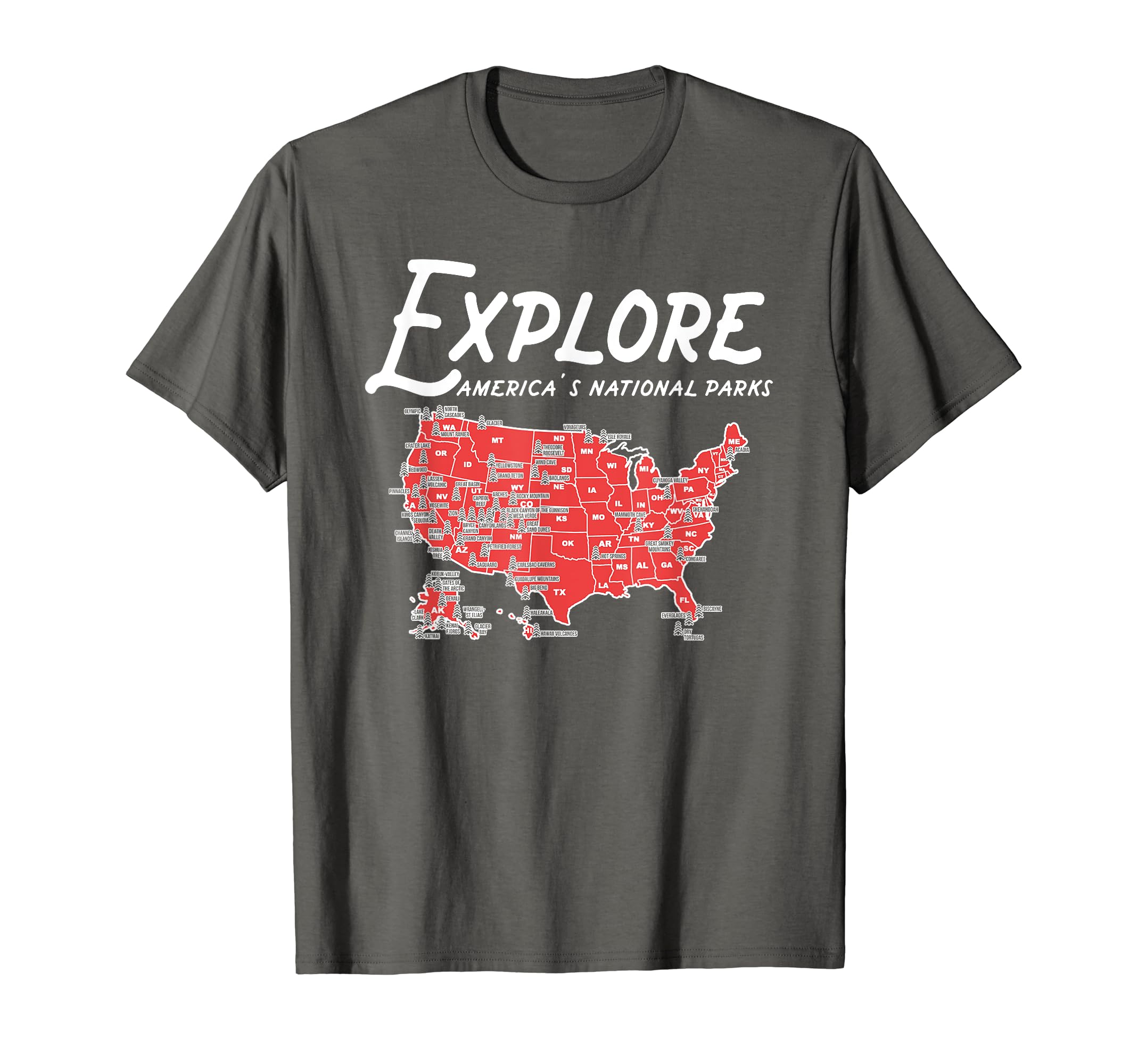 All National Parks America Map T-Shirt - Custom Art Print for Adults - T-Shirt, Sweatshirt, Hoodie