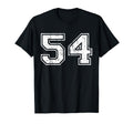 Number 54 Distressed Fifty Four Sports T-Shirt - Novelty Apparel Men Women - T-Shirt, Sweatshirt, Hoodie