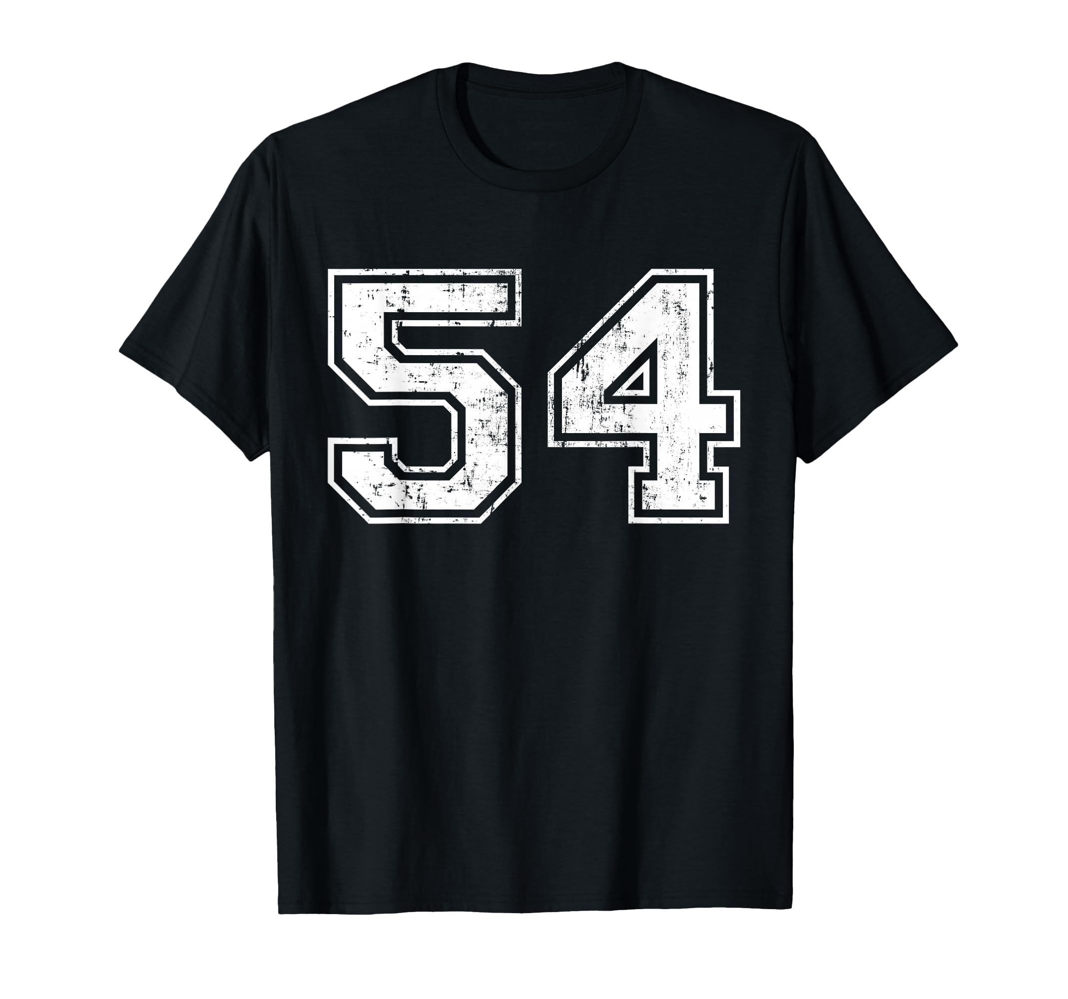 Number 54 Distressed Fifty Four Sports T-Shirt - Novelty Apparel Men Women - T-Shirt, Sweatshirt, Hoodie