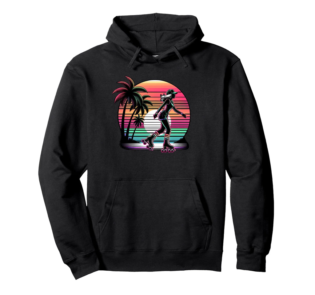 Skate Rolling Malibu Beach Sunset 80S Hoodie - Custom Art Print for Adults - T-Shirt, Sweatshirt, Hoodie