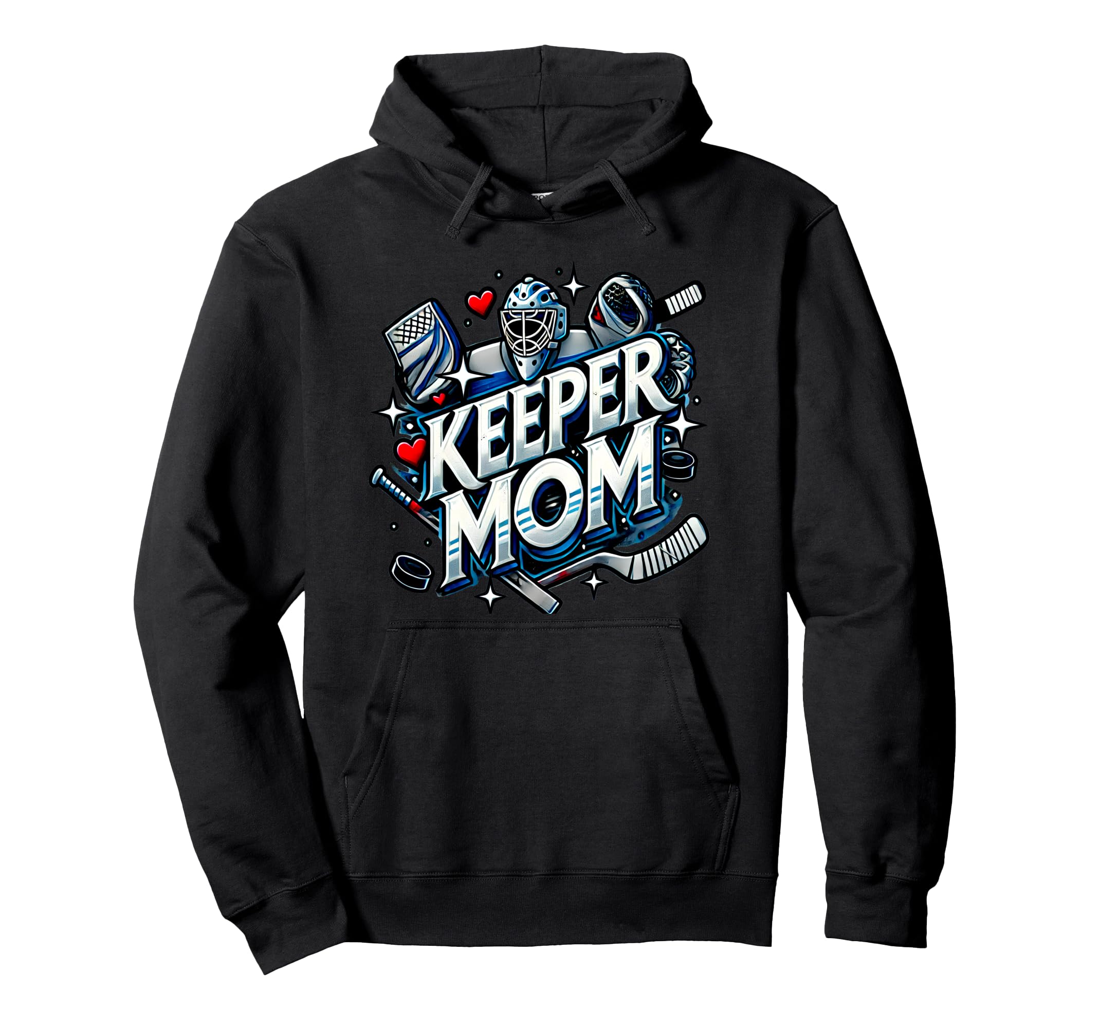 Goalkeepers Mom Proudly Cheering From Hoodie - Novelty Apparel Unisex - T-Shirt, Sweatshirt, Hoodie