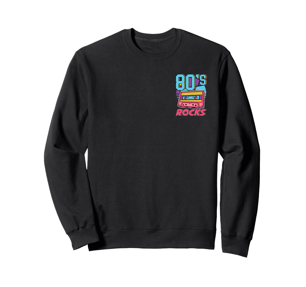 80S Rocks Cassette Tape Vibes Sweatshirt - Novelty Apparel for Adults - T-Shirt, Sweatshirt, Hoodie