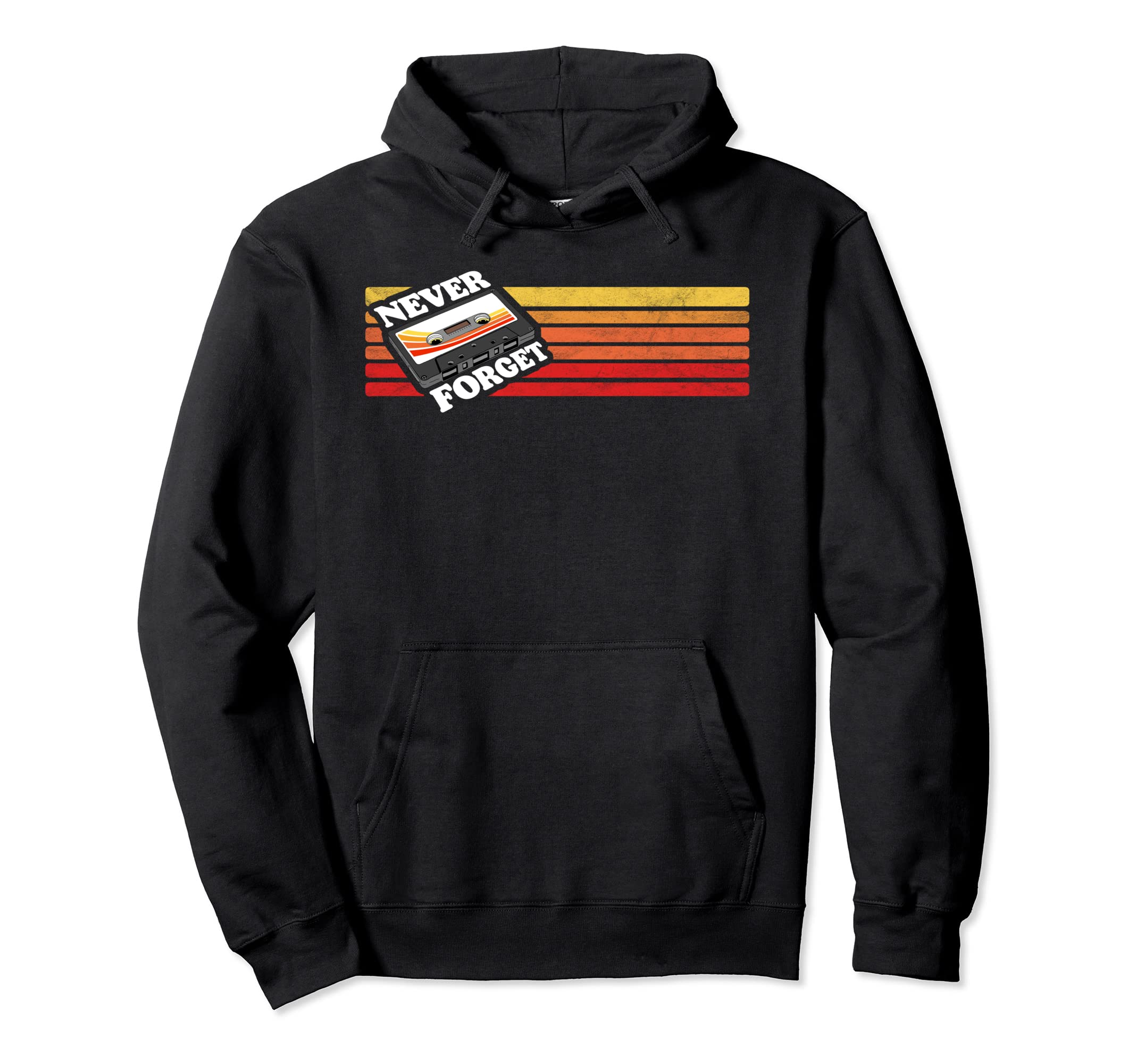 Never Forget Eighties Cassette Tape Hoodie - Aesthetic Graphic for Adults - T-Shirt, Sweatshirt, Hoodie