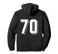 Number 70 Backside 80S 90S Team Jersey Hoodie - Trendy Graphic for Adults - T-Shirt, Sweatshirt, Hoodie