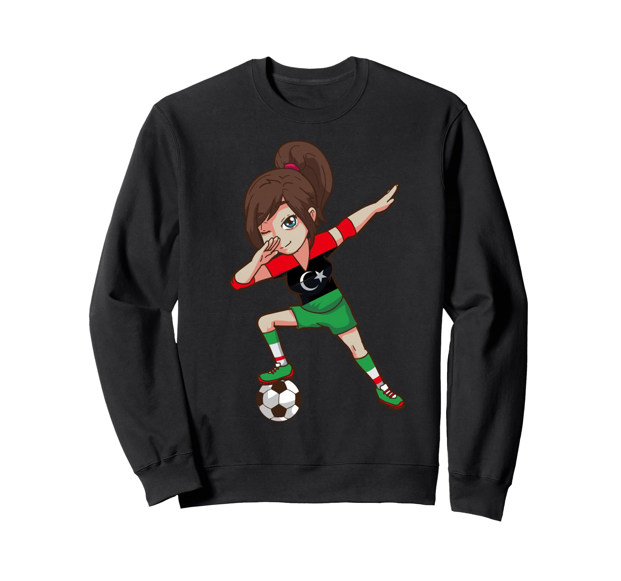 Soccer Fan Libya Libyan Flag Sweatshirt - Graphic Print Unisex - T-Shirt, Sweatshirt, Hoodie