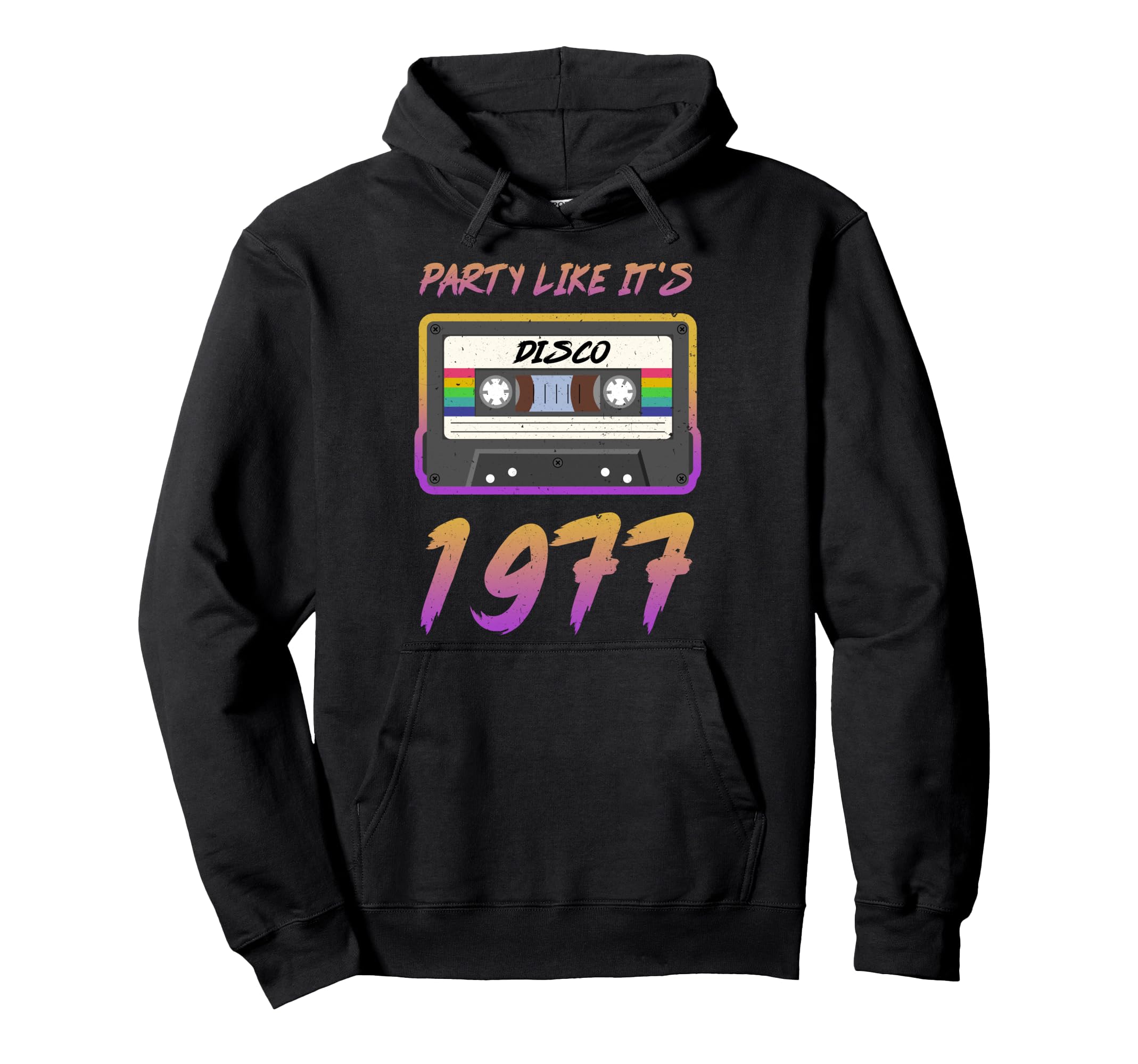 Party Like Its 1977 Disco Cassette Hoodie - Minimalist Print Men Women - T-Shirt, Sweatshirt, Hoodie