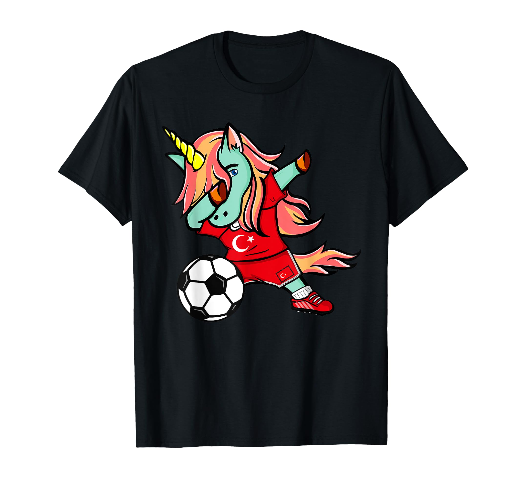 Funny Dabbing Unicorn Turkey Football T-Shirt - Minimalist Print Unisex - T-Shirt, Sweatshirt, Hoodie