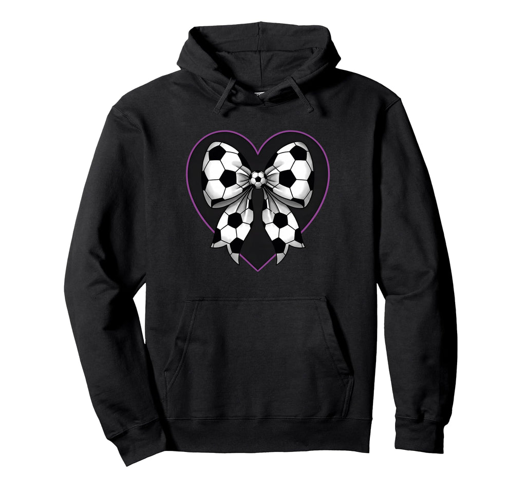 Soccer Coquette Bow Football Soccer Hoodie - Custom Art Print for Adults - T-Shirt, Sweatshirt, Hoodie