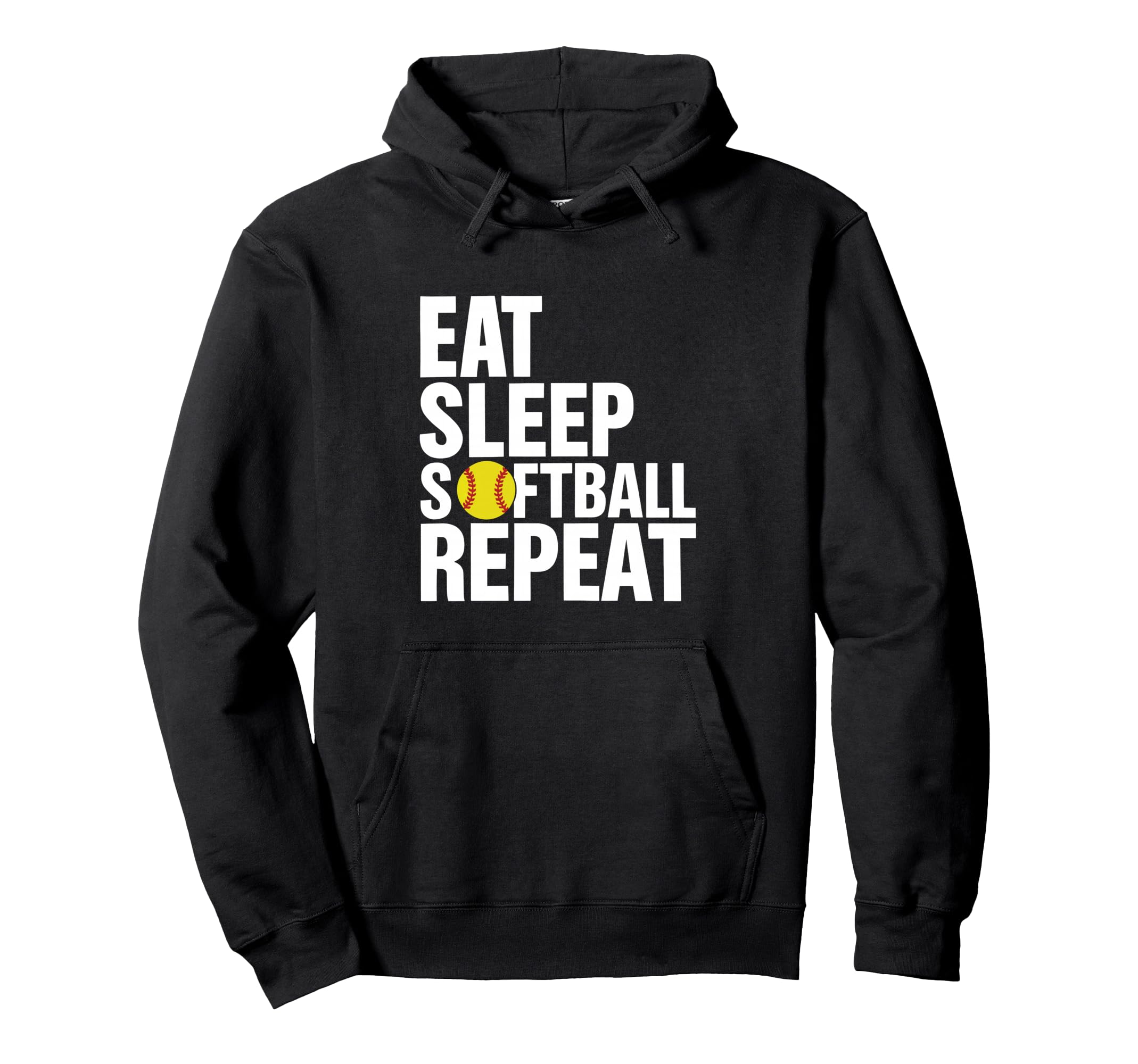 Eat Sleep Softball Repeat Hoodie - Novelty Apparel Men Women - T-Shirt, Sweatshirt, Hoodie