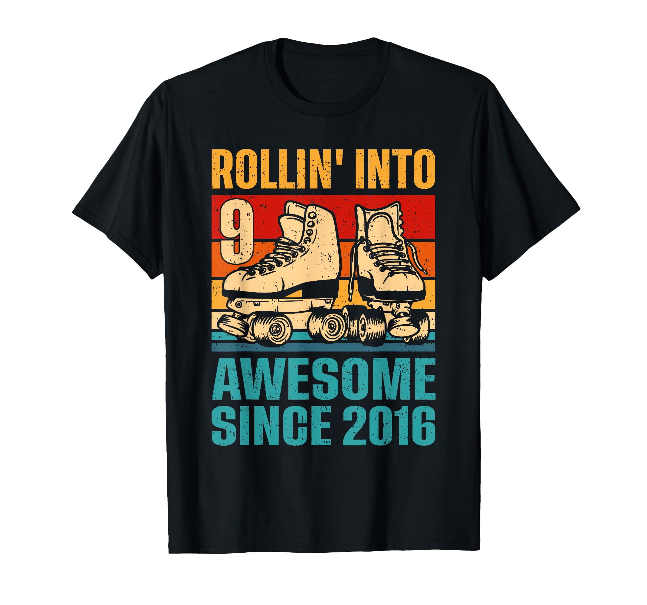 Rolling Into 9 Years Old Birthday T-Shirt - Casual Everyday Wear Unisex - T-Shirt, Sweatshirt, Hoodie
