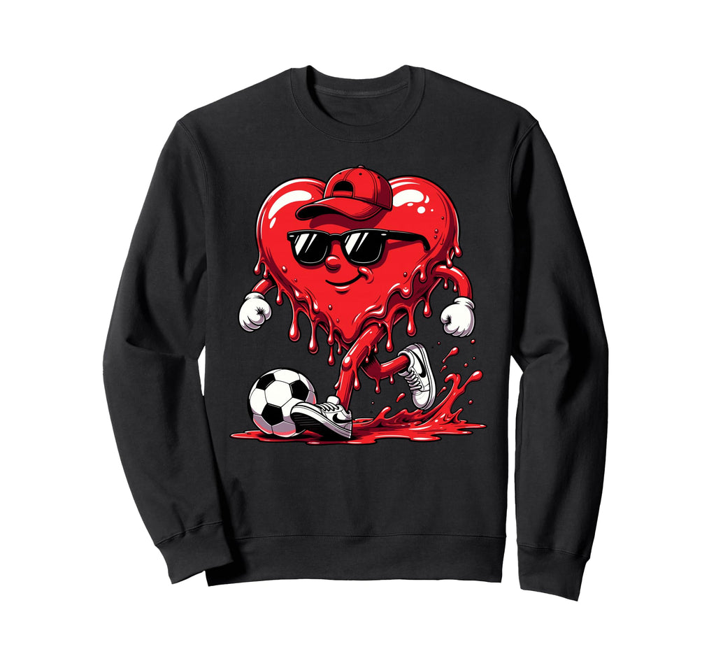 Valentine Soccer Heart Drip Sport Sweatshirt - Custom Art Print Unisex - T-Shirt, Sweatshirt, Hoodie