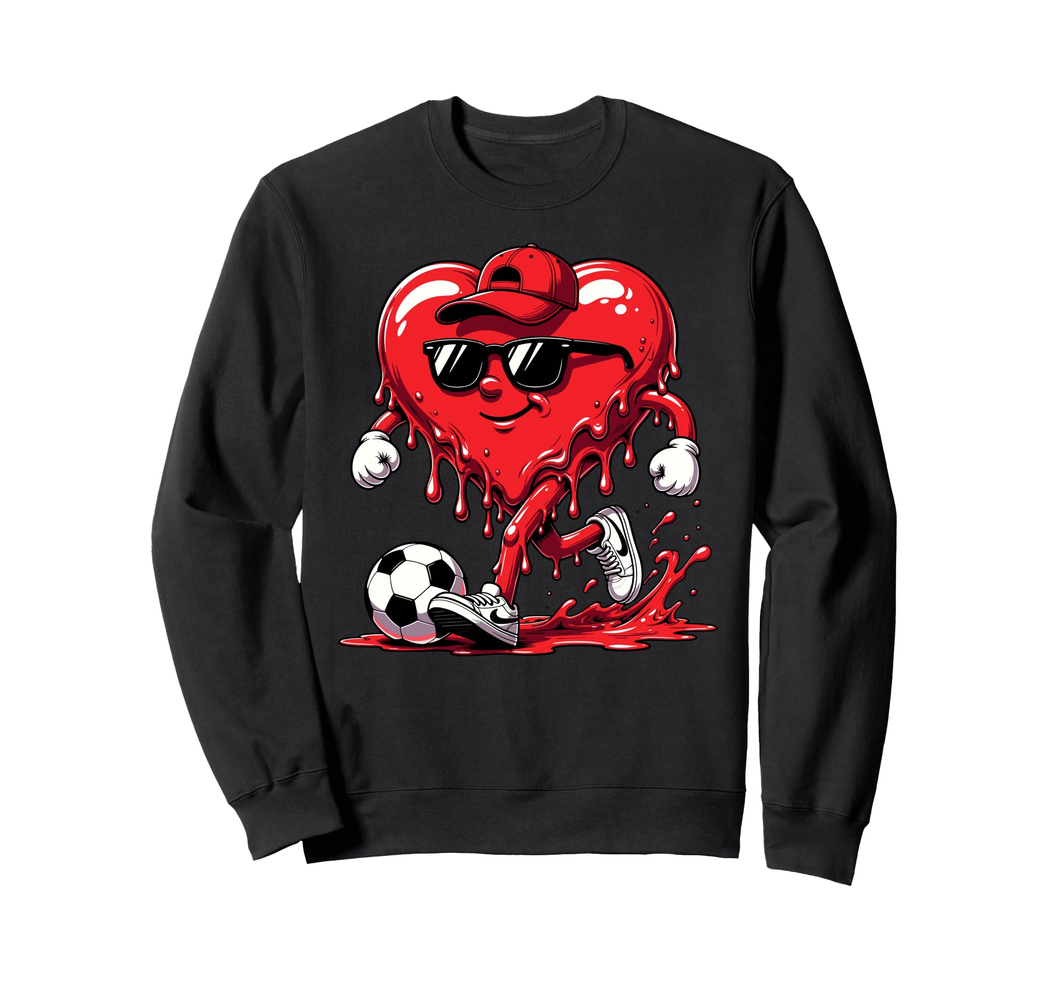 Valentine Soccer Heart Drip Sport Sweatshirt - Custom Art Print Unisex - T-Shirt, Sweatshirt, Hoodie