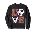 Love Soccer Leopard Soccer Teen Sweatshirt - Aesthetic Graphic Unisex - T-Shirt, Sweatshirt, Hoodie