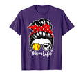 Mom Life Messy Bun Hair Soccer Softball T-Shirt - Graphic Print Men Women - T-Shirt, Sweatshirt, Hoodie