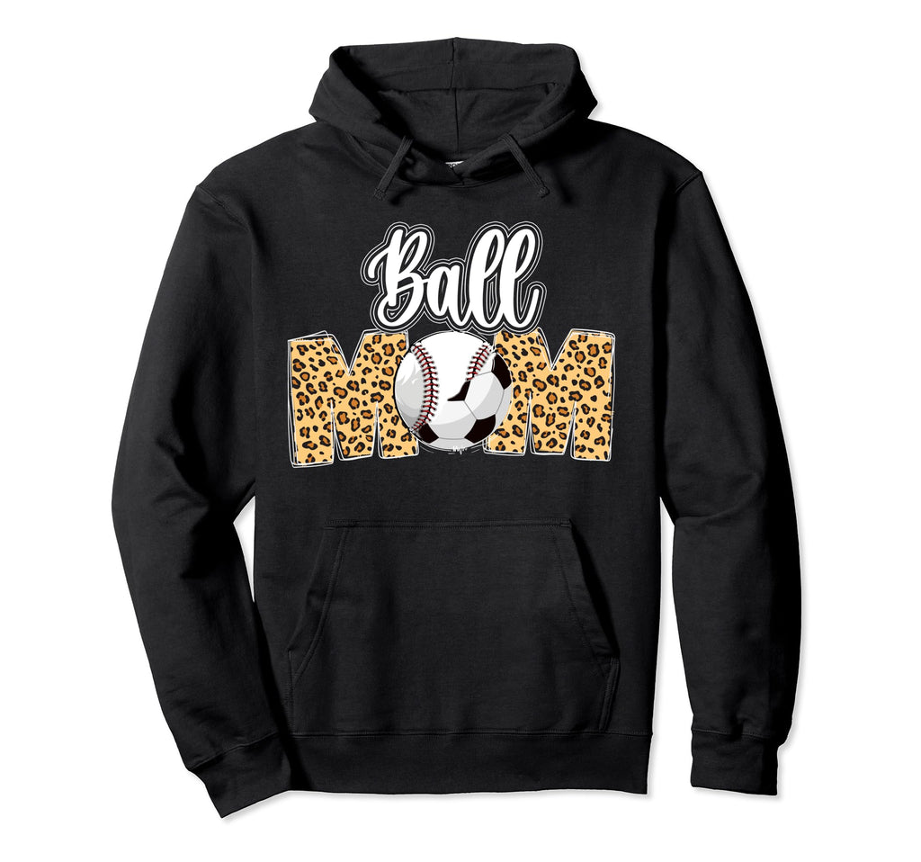 Ball Mom Soccer Baseball Mom Baseball Hoodie - Minimalist Print for Adults - T-Shirt, Sweatshirt, Hoodie