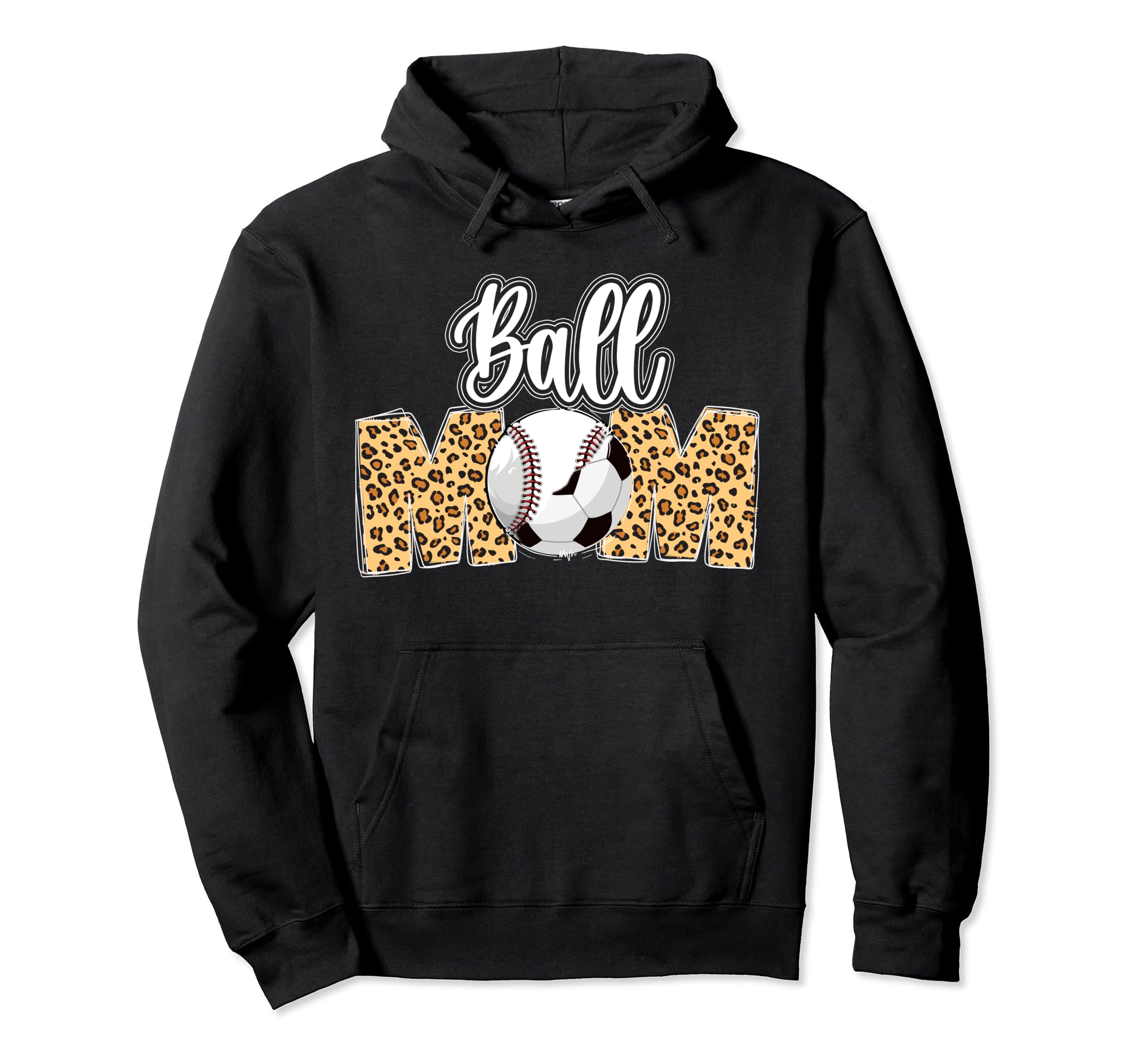 Ball Mom Soccer Baseball Mom Baseball Hoodie - Minimalist Print for Adults - T-Shirt, Sweatshirt, Hoodie