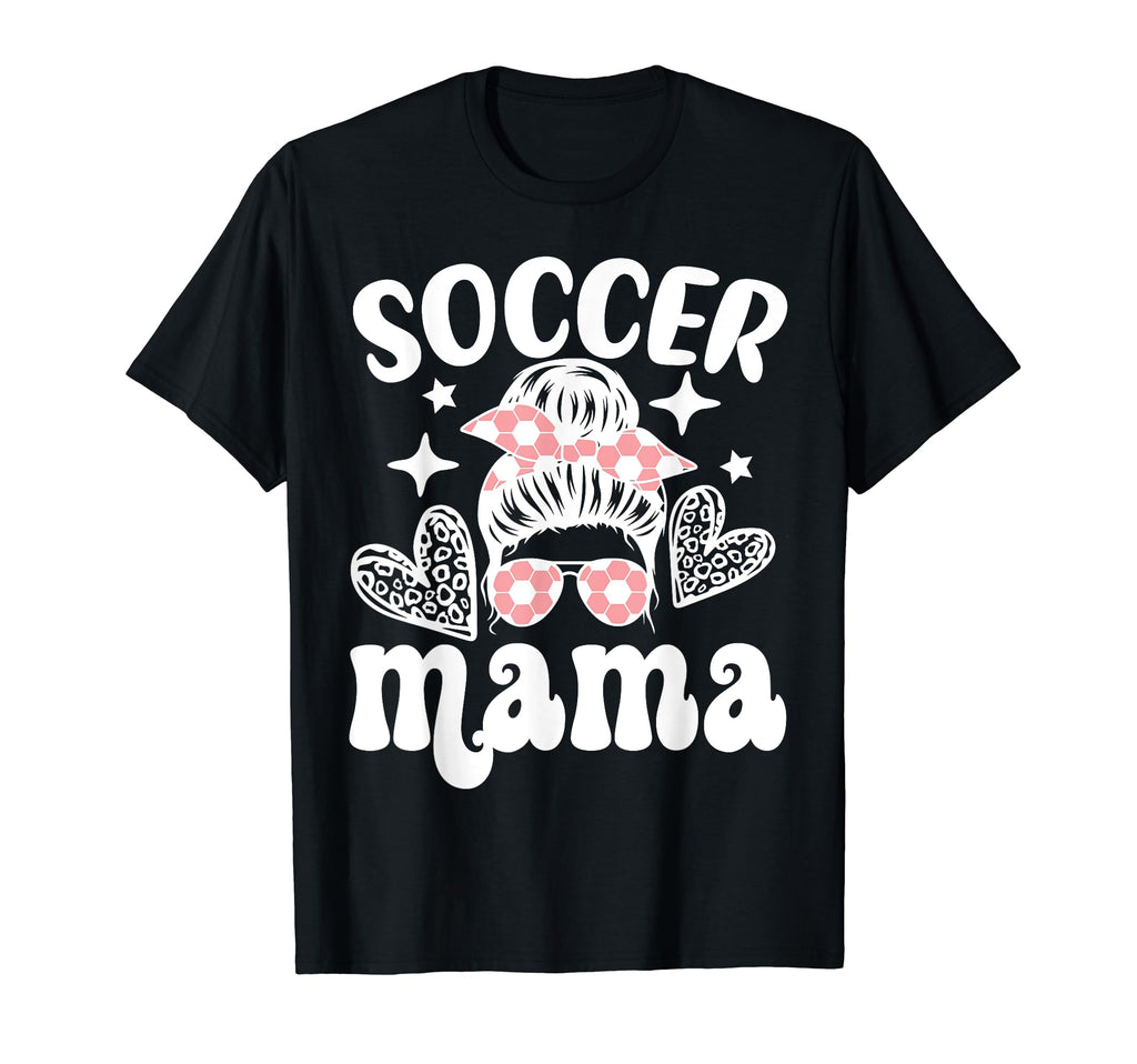 Soccer Mama Messy Bun Soccer Mothers T-Shirt - Trendy Graphic for Adults - T-Shirt, Sweatshirt, Hoodie
