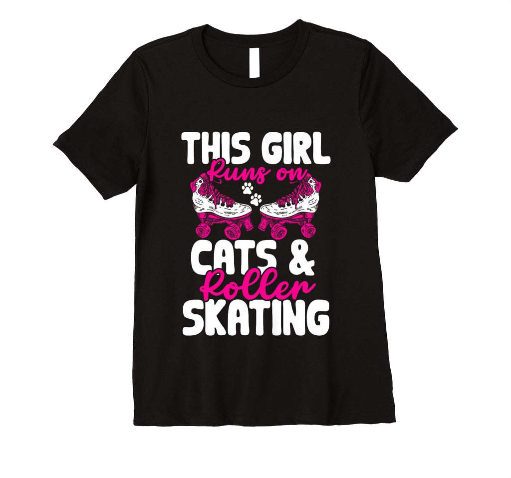 Runs Cats And Roller Skating Funny T-Shirt - Novelty Apparel Men Women - T-Shirt, Sweatshirt, Hoodie