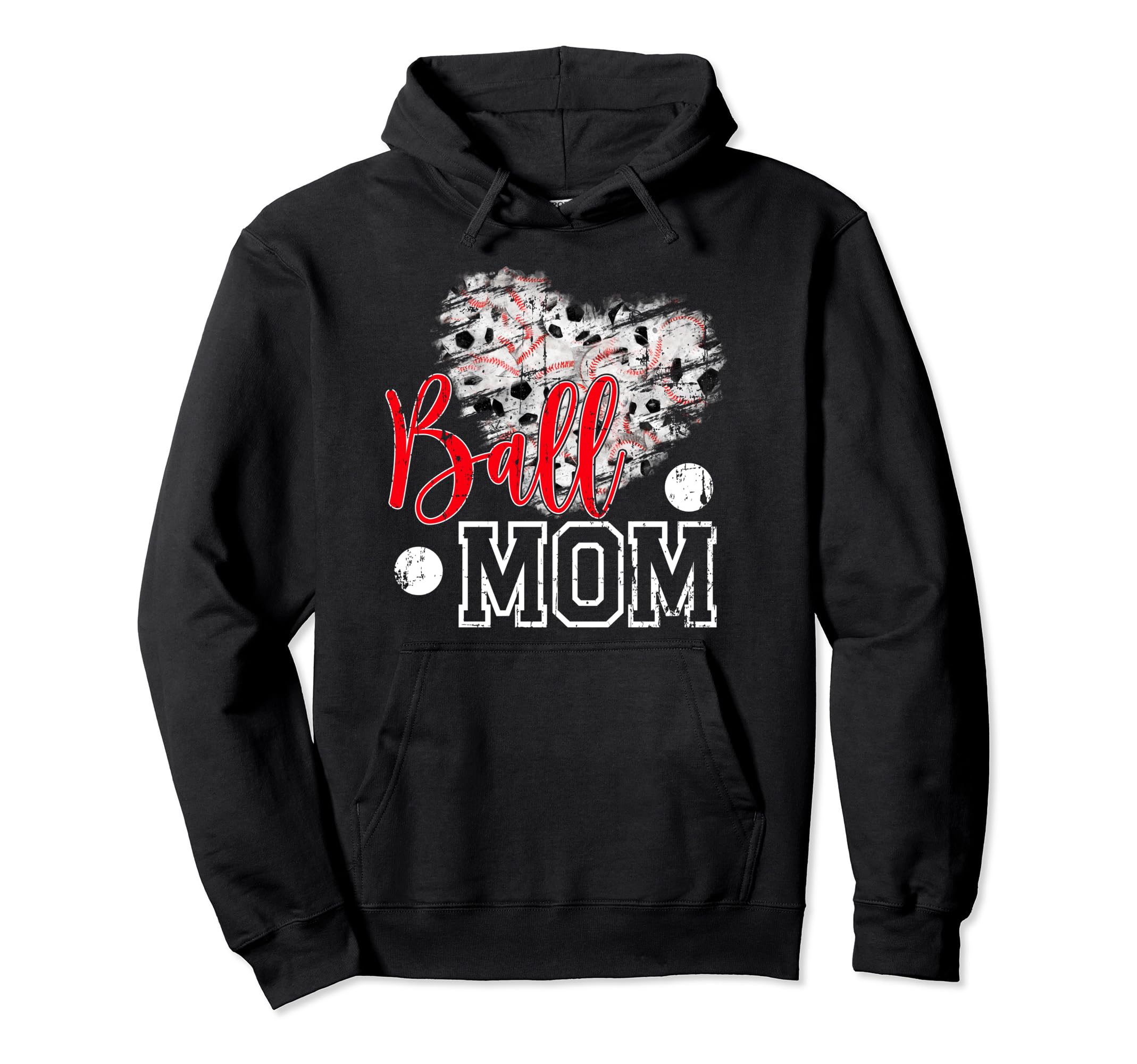 Ball Mom Soccer Baseball Mom Baseball Hoodie - Trendy Graphic for Adults - T-Shirt, Sweatshirt, Hoodie