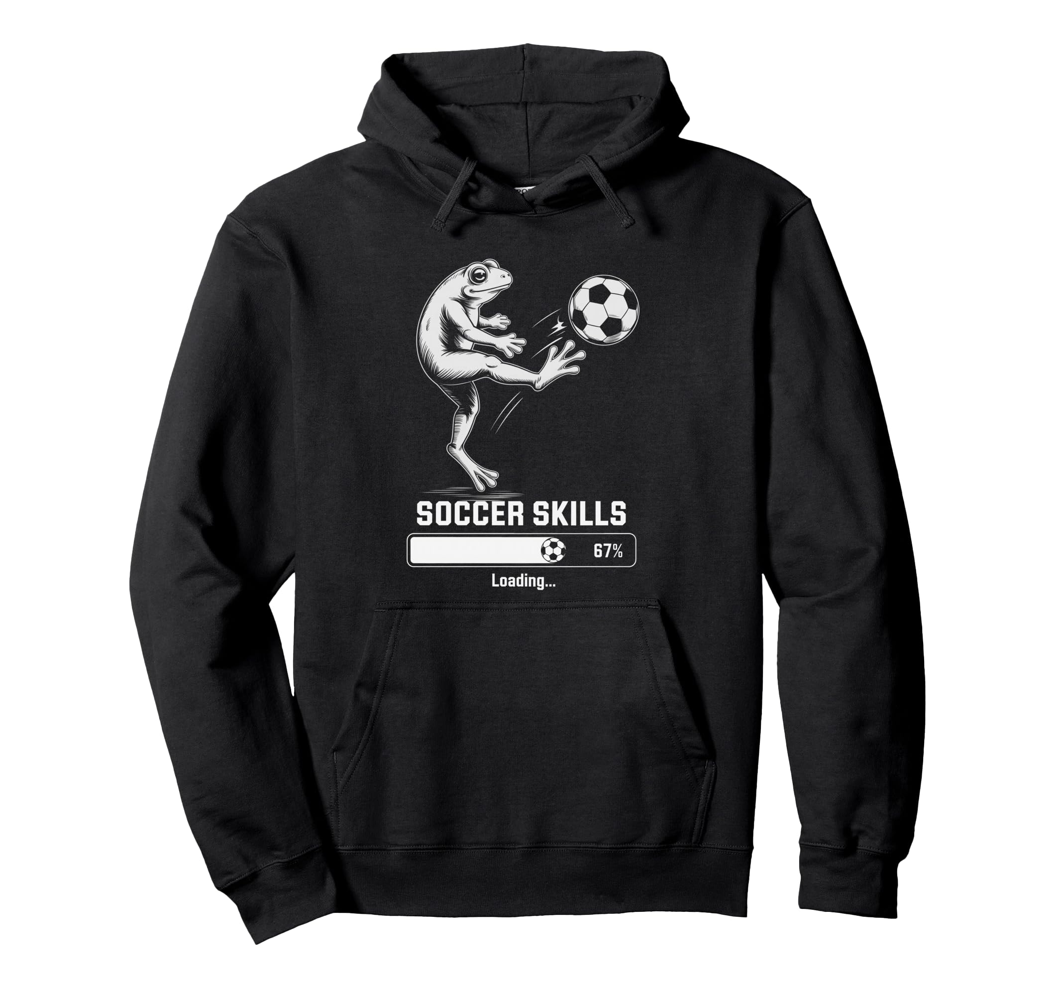 Kawaii Frog Soccer Skills Loading Win Coach Hoodie - Trendy Graphic Unisex - T-Shirt, Sweatshirt, Hoodie