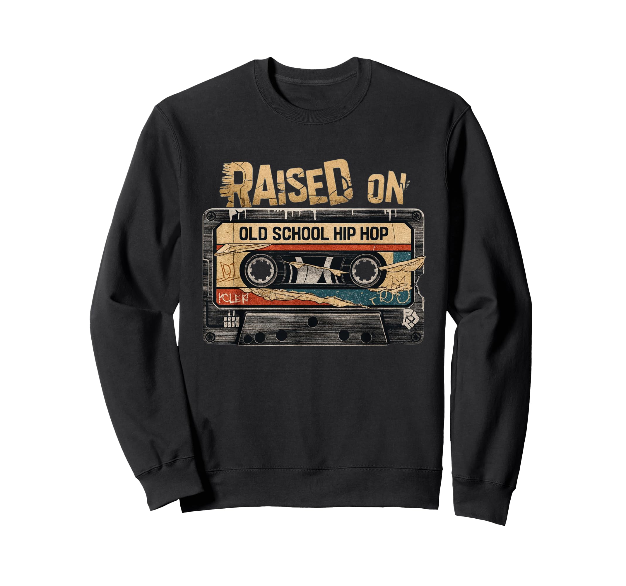 Raised Old School Hip Hop Sweatshirt - Aesthetic Graphic for Adults - T-Shirt, Sweatshirt, Hoodie