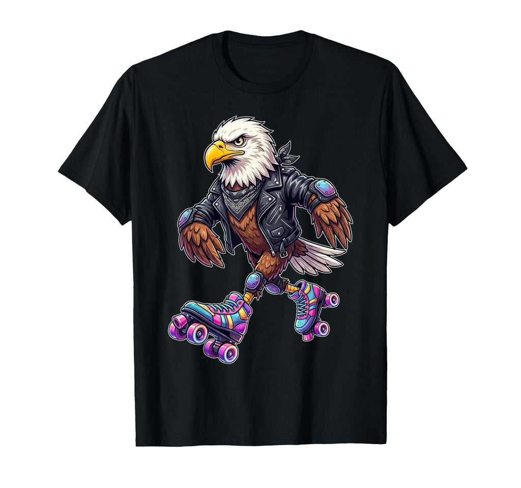 Funny Bald Eagle Roller Skates Skater T-Shirt - Trendy Graphic Unisex - T-Shirt, Sweatshirt, Hoodie