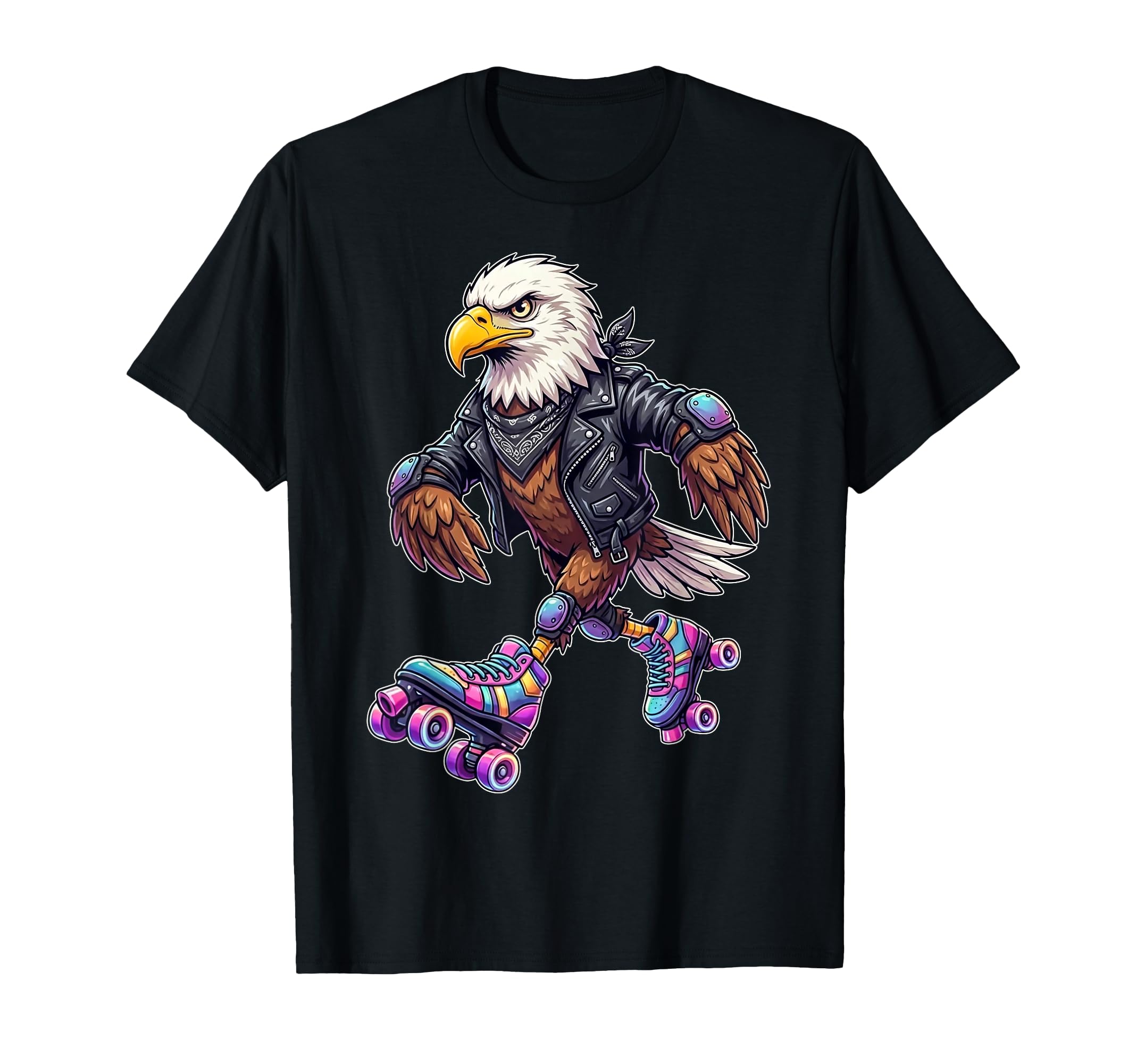 Funny Bald Eagle Roller Skates Skater T-Shirt - Trendy Graphic Unisex - T-Shirt, Sweatshirt, Hoodie