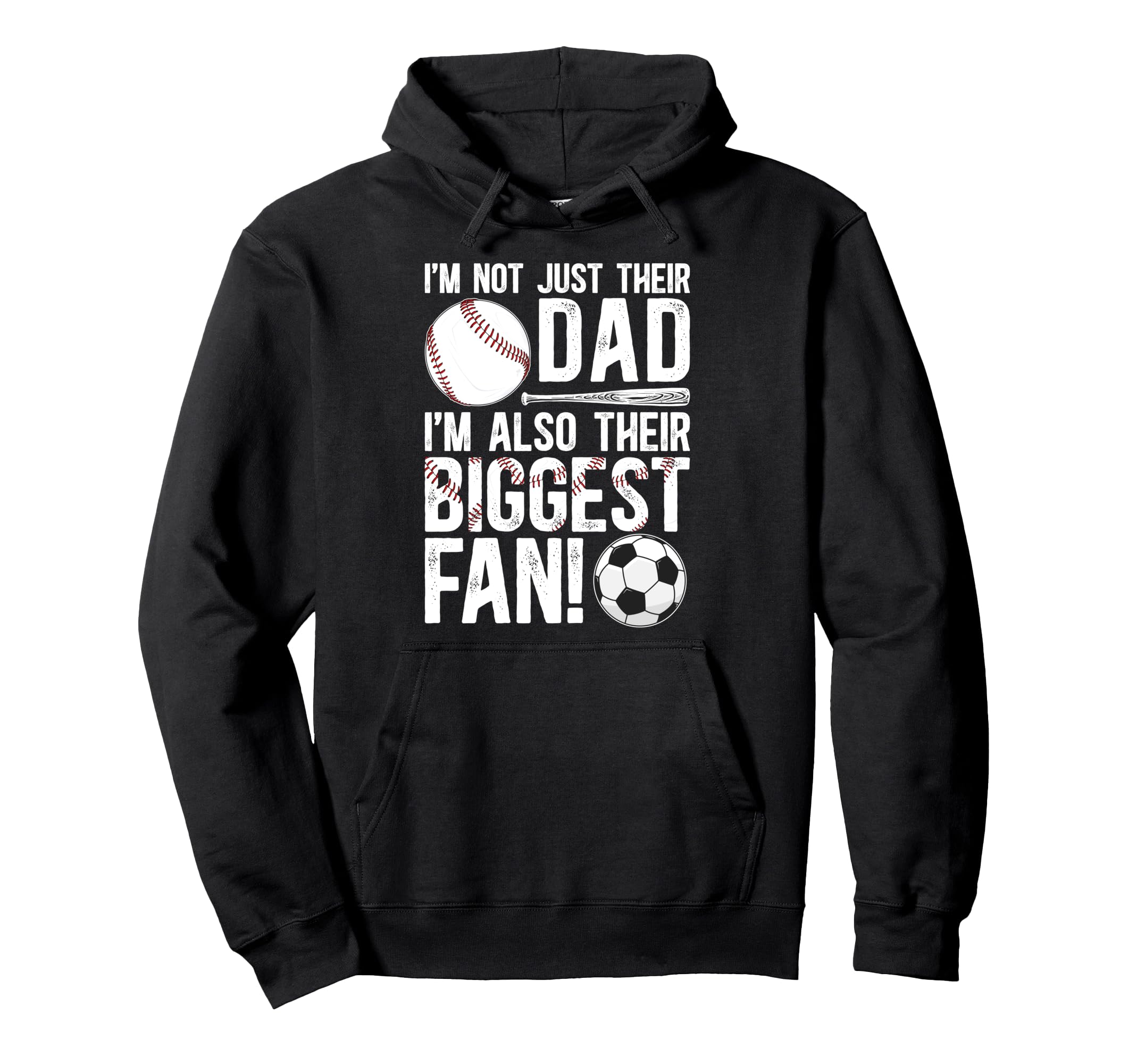 Their Biggest Fan Baseball Soccer Dad Hoodie - Custom Art Print Unisex - T-Shirt, Sweatshirt, Hoodie