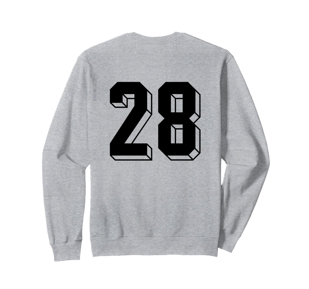 Number 28 Backside 80S 90S Team Sweatshirt - Aesthetic Graphic for Adults - T-Shirt, Sweatshirt, Hoodie