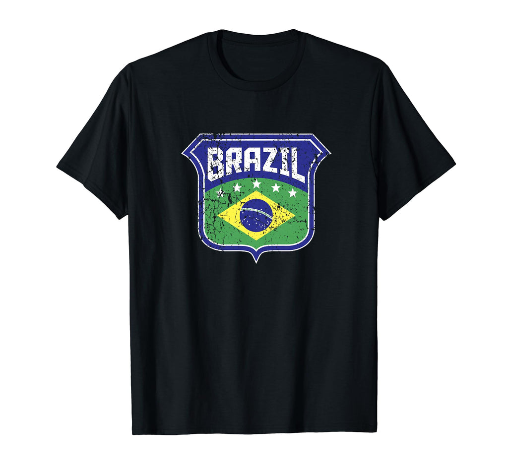 Brazil Soccer Country Flag Crest Shield T-Shirt - Graphic Print Unisex - T-Shirt, Sweatshirt, Hoodie